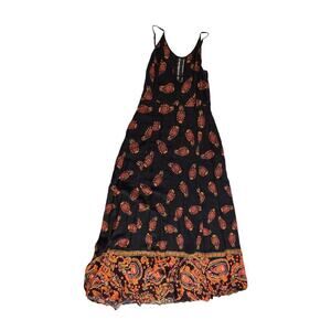 band of gypsies black floral maxi dress Band of Gypsies Black Floral Sleeveless Maxi Dress Tropical Resort Vacation